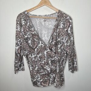 Talbots‎ Babydoll Pull On Top Womens 2X Paisley Boho Cottage Preppy Y2K Coquette